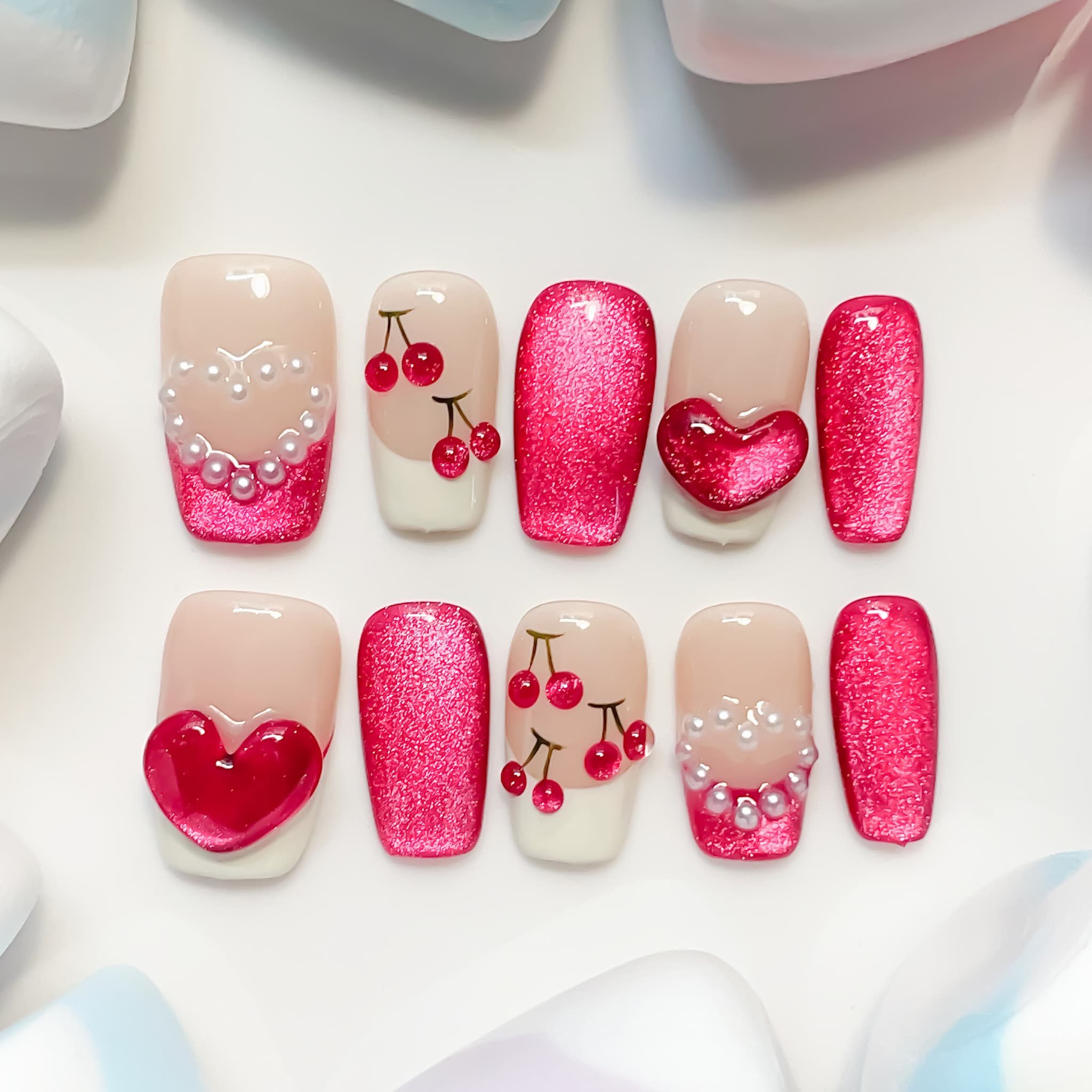 Heart-shaped Press-on Nails