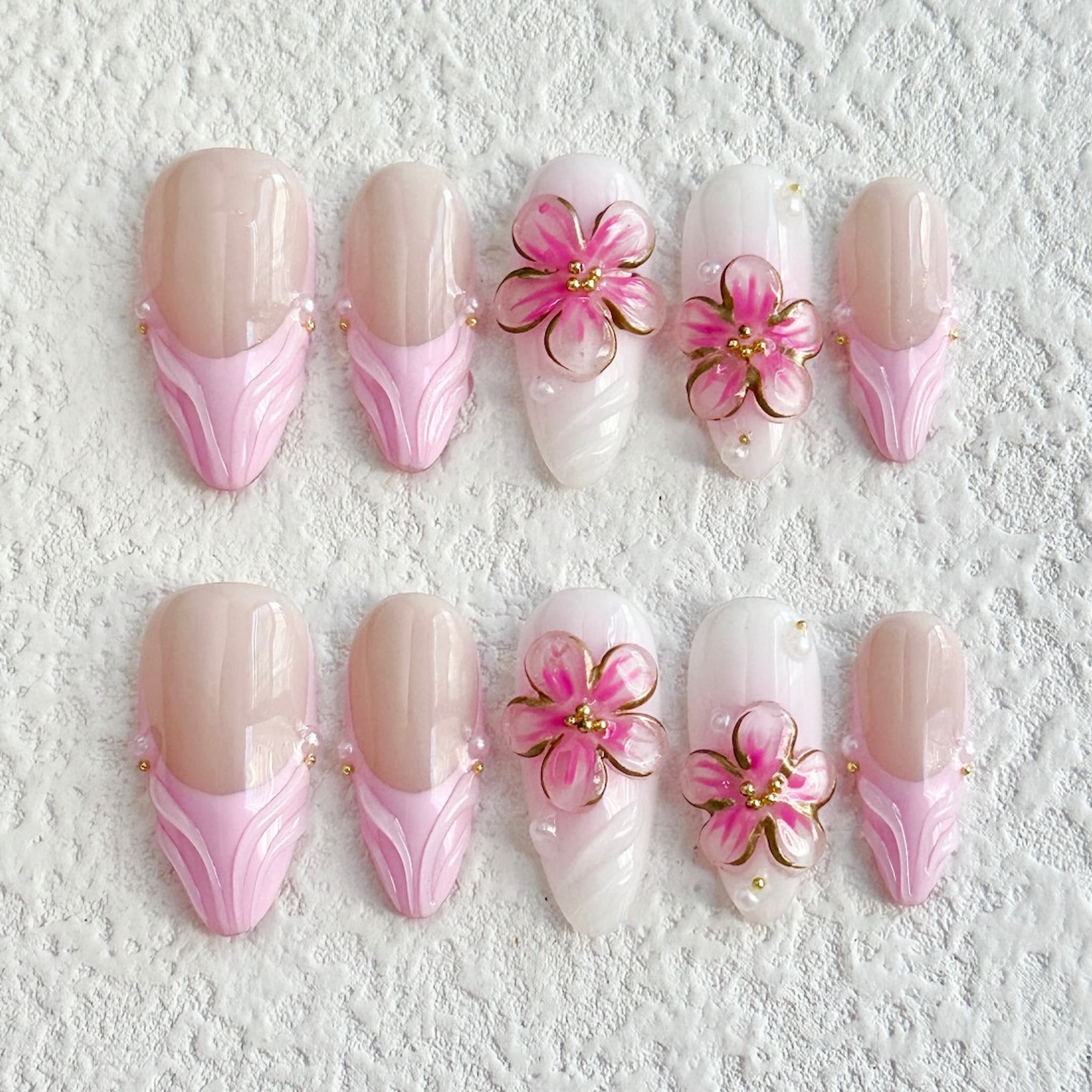 Pink Press On Nails