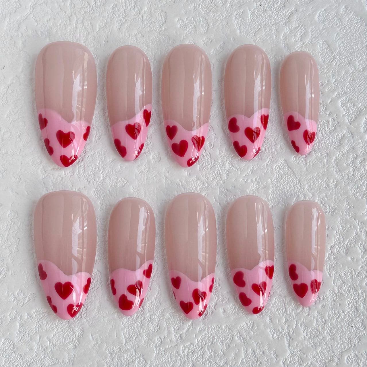 heart shape french tips
