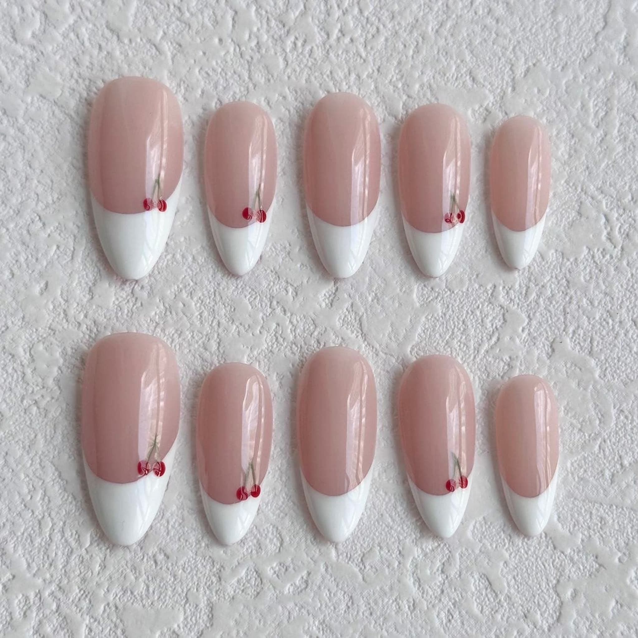 cherry french tips