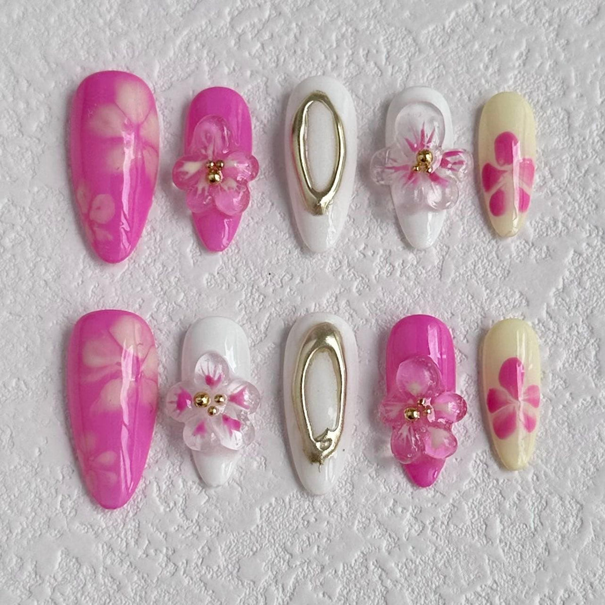 3d petal press on nails, 3d flower press on nails