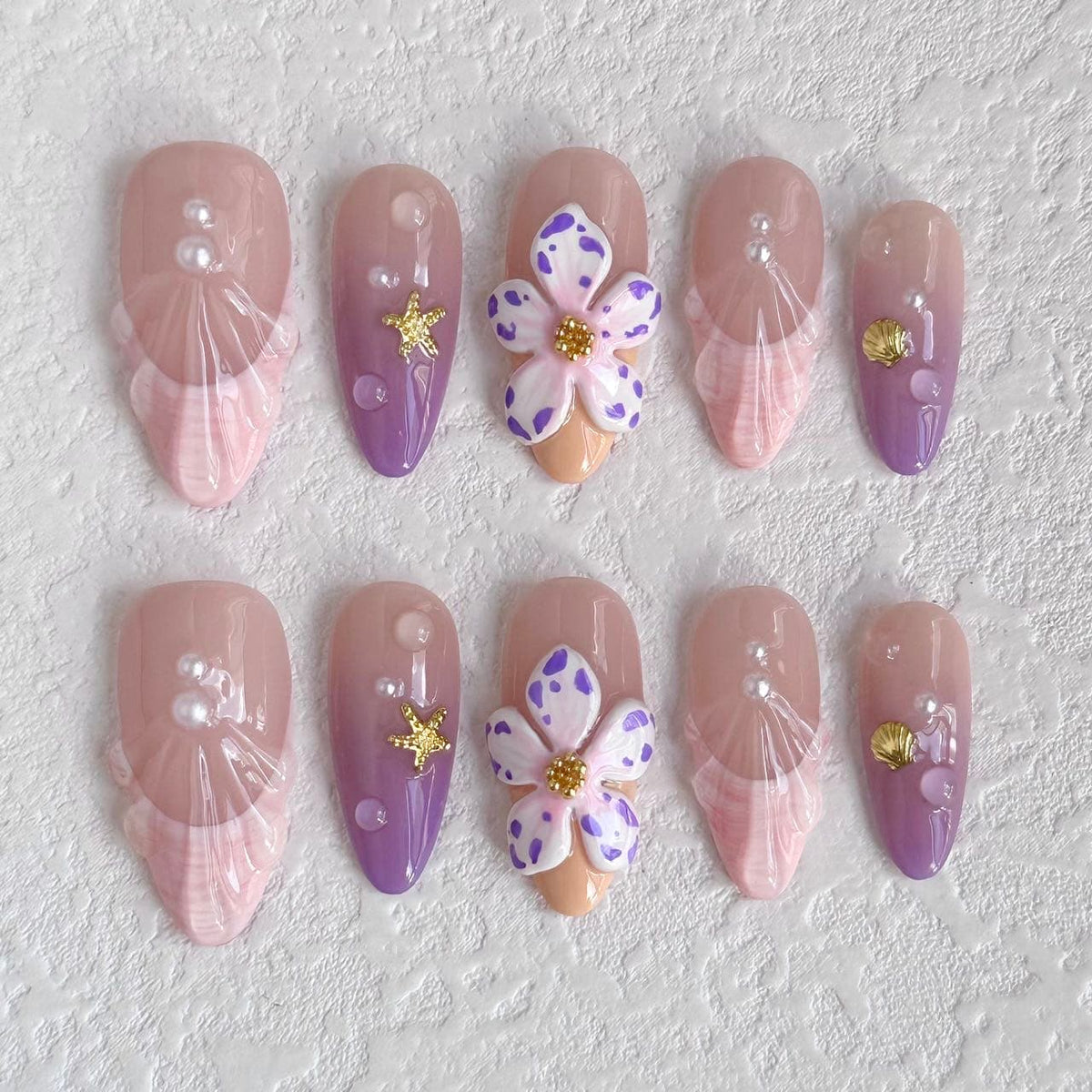 3d flower press on nails