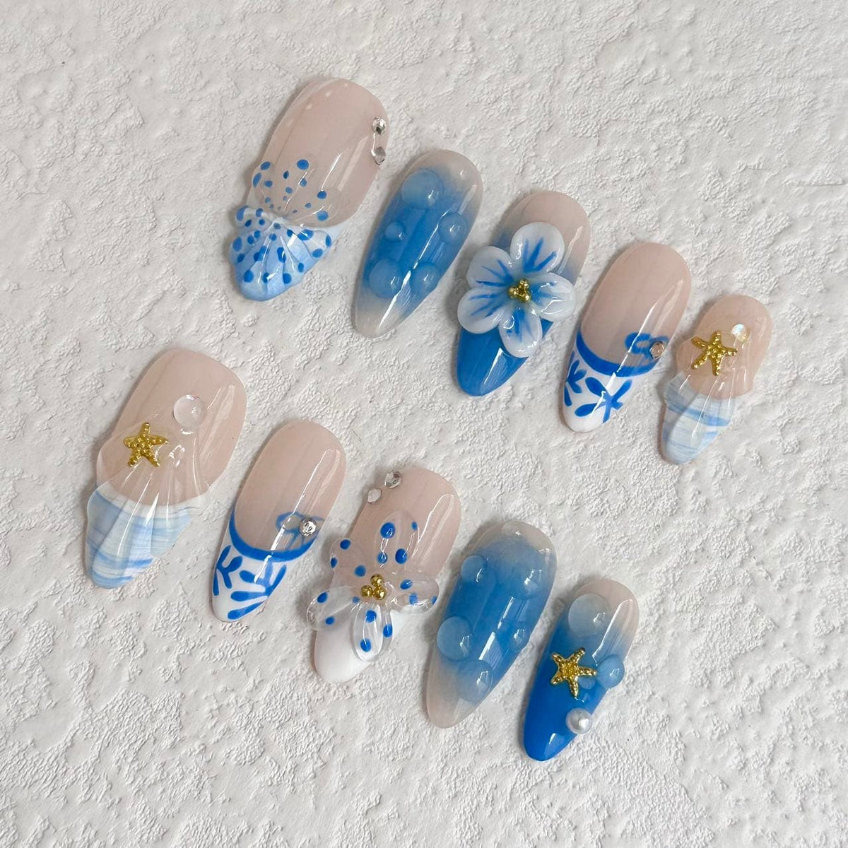 3d flower press on nails