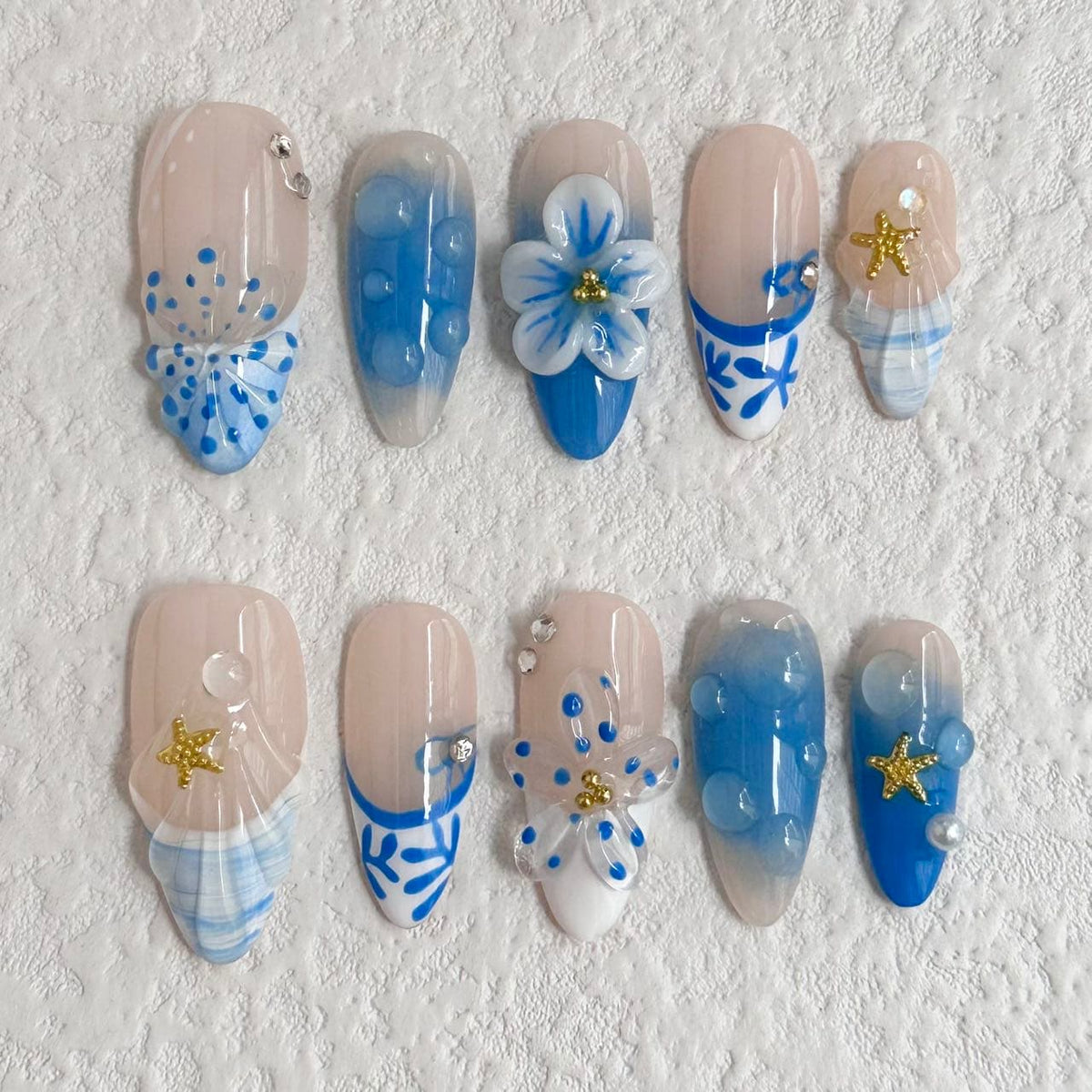 3d flower press on nails