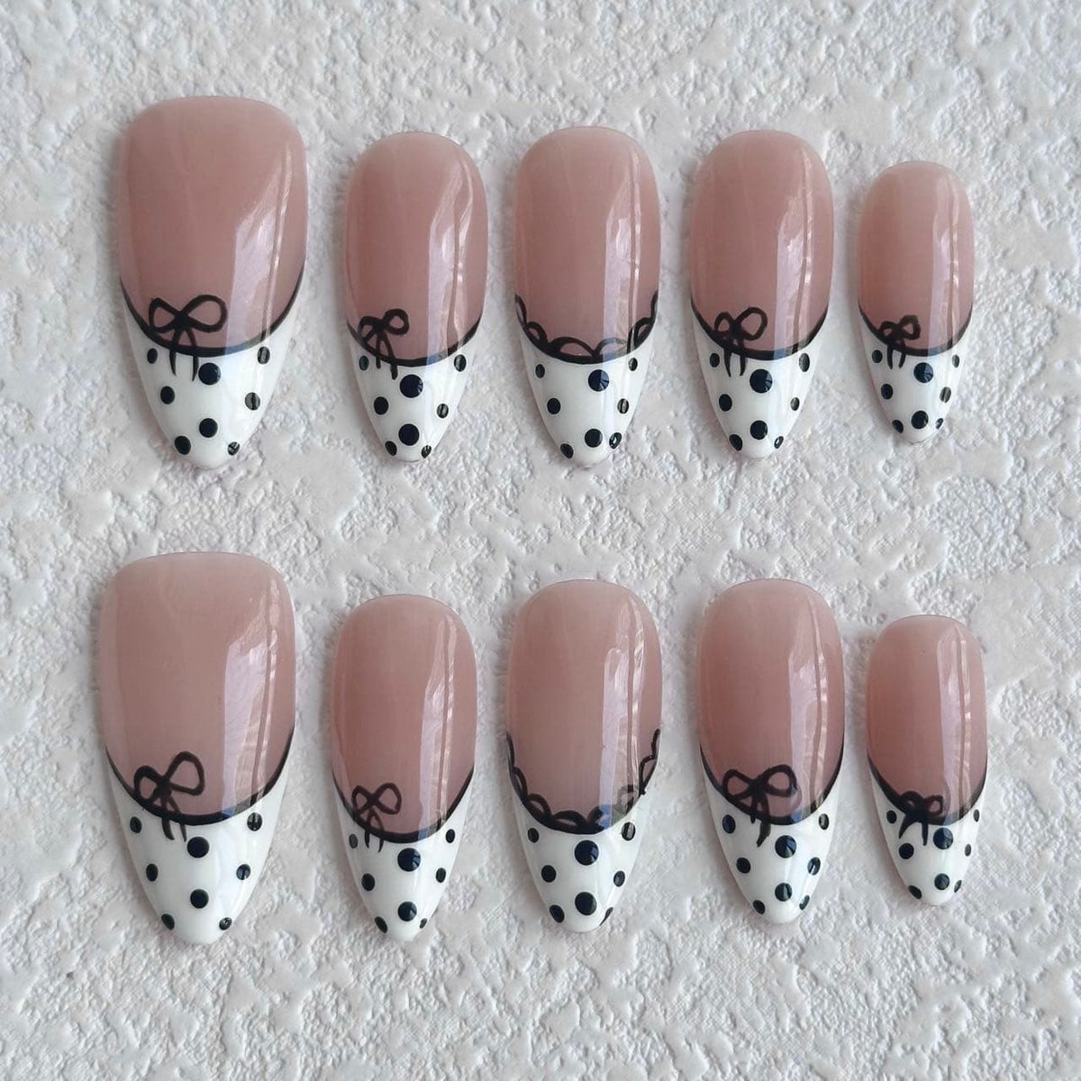 polka dots french tips