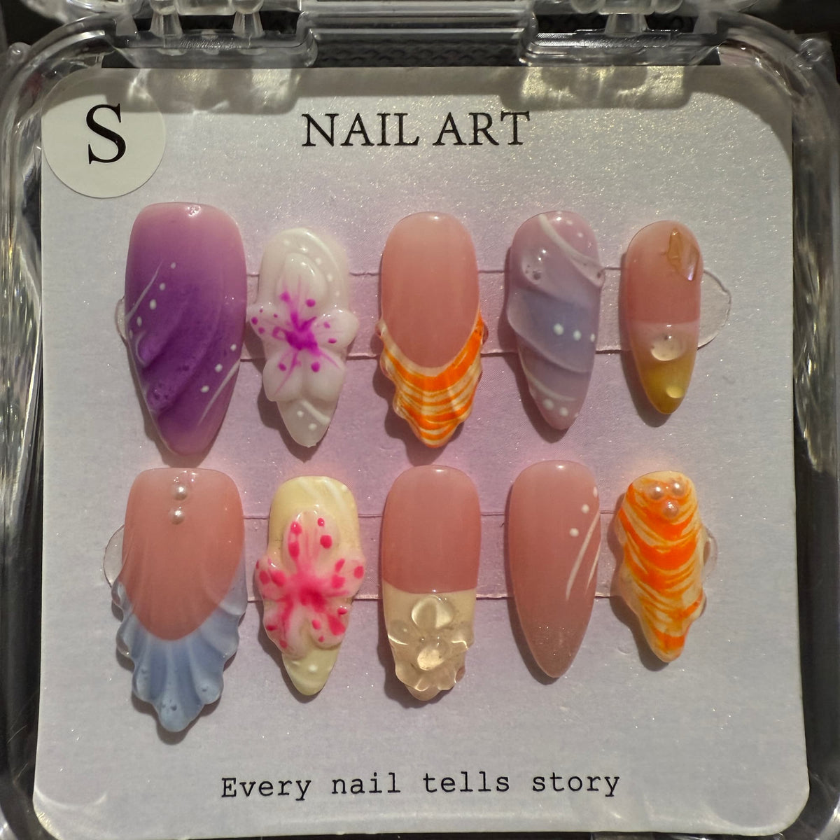 3d flower press on nails