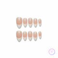 classic white glossy medium almond press on nails french tips